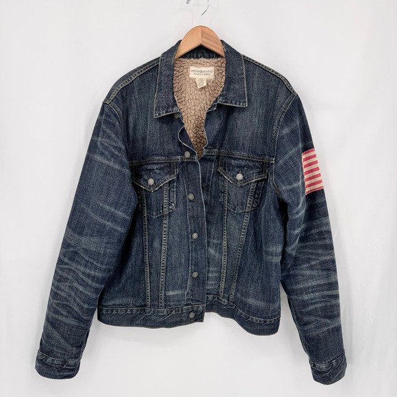 Ralph Lauren Other - Ralph Lauren Blue Denim Jacket with Red Patch